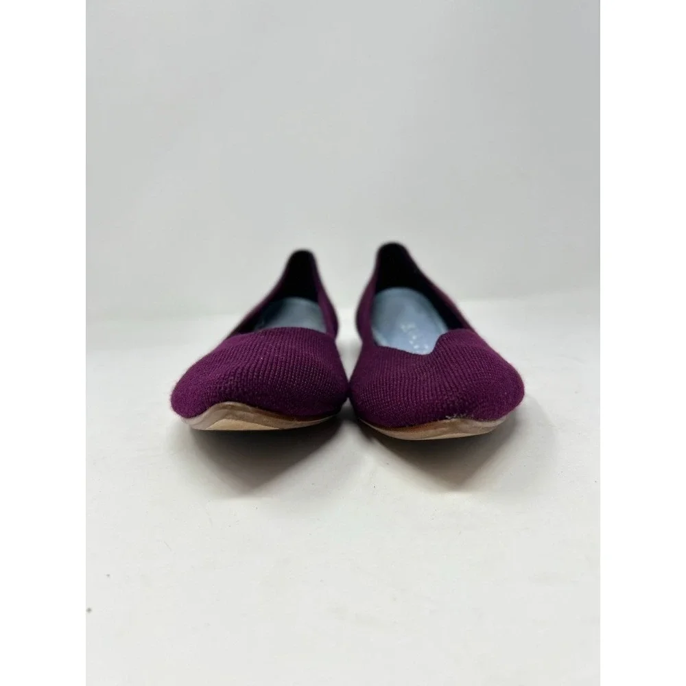 Rothy's The Point Flats 8 Aubergine Purple Merino Wool‎ Retired Minimalist Rare